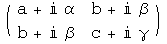 ( a +  α   b +  β )            b +  β   c +  γ